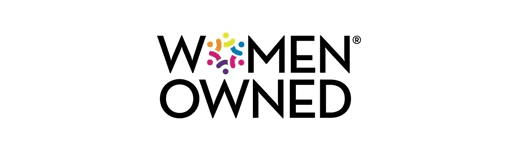 A women owned business logo with the words women owned